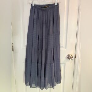 Gray-blue flowy maxi skirt | Size S